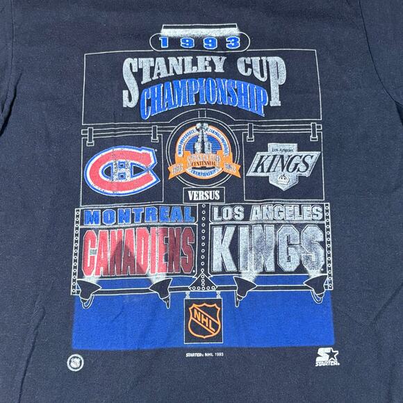 VTG 1993 Starter Montreal Canadiens vs Los Angeles Kings NHL Stanley Cup Size L - Picture 2 of 6